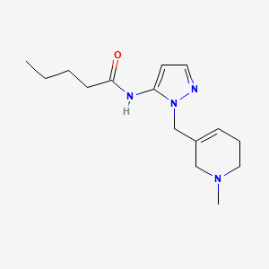 molecular formula C15H24N4O B5936366 N-{1-[(1-methyl-1,2,5,6-tetrahydropyridin-3-yl)methyl]-1H-pyrazol-5-yl}pentanamide 