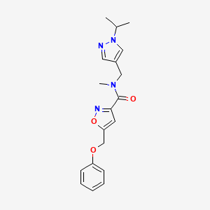 molecular formula C19H22N4O3 B5936406 N-[(1-isopropyl-1H-pyrazol-4-yl)methyl]-N-methyl-5-(phenoxymethyl)isoxazole-3-carboxamide 