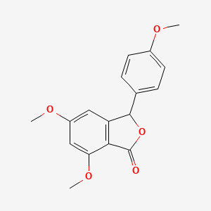 molecular formula C17H16O5 B593641 5,6-Desmethylenedioxy-5-methoxyaglalactone CAS No. 922169-96-8