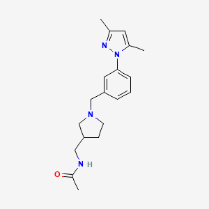 molecular formula C19H26N4O B5936421 N-({1-[3-(3,5-dimethyl-1H-pyrazol-1-yl)benzyl]pyrrolidin-3-yl}methyl)acetamide 