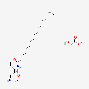 molecular formula C28H56N2O5 B593645 Propanoic acid, 2-hydroxy-, compd. with N-(3-(4-morpholinyl)propyl)isooctadecanamide (1:1) CAS No. 133651-38-4