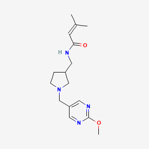 molecular formula C16H24N4O2 B5936477 N-({1-[(2-methoxypyrimidin-5-yl)methyl]pyrrolidin-3-yl}methyl)-3-methylbut-2-enamide 