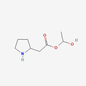molecular formula C8H15NO3 B593651 1-Hydroxyethyl 2-(pyrrolidin-2-yl)acetate CAS No. 127742-47-6