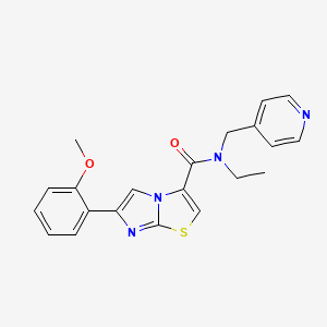 molecular formula C21H20N4O2S B5936546 N-ethyl-6-(2-methoxyphenyl)-N-(pyridin-4-ylmethyl)imidazo[2,1-b][1,3]thiazole-3-carboxamide 