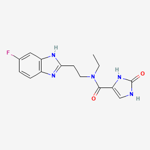 molecular formula C15H16FN5O2 B5936622 N-ethyl-N-[2-(5-fluoro-1H-benzimidazol-2-yl)ethyl]-2-oxo-2,3-dihydro-1H-imidazole-4-carboxamide 