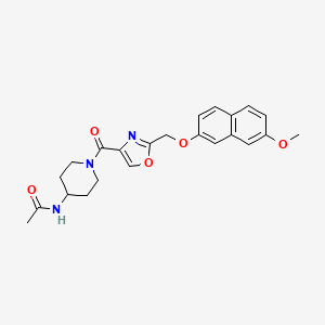 molecular formula C23H25N3O5 B5936904 N-{1-[(2-{[(7-methoxy-2-naphthyl)oxy]methyl}-1,3-oxazol-4-yl)carbonyl]piperidin-4-yl}acetamide 