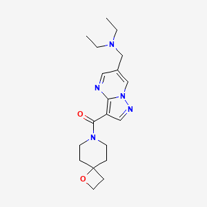 molecular formula C19H27N5O2 B5936923 N-ethyl-N-{[3-(1-oxa-7-azaspiro[3.5]non-7-ylcarbonyl)pyrazolo[1,5-a]pyrimidin-6-yl]methyl}ethanamine 