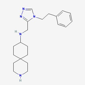 molecular formula C21H31N5 B5936951 N-{[4-(2-phenylethyl)-4H-1,2,4-triazol-3-yl]methyl}-3-azaspiro[5.5]undecan-9-amine dihydrochloride 