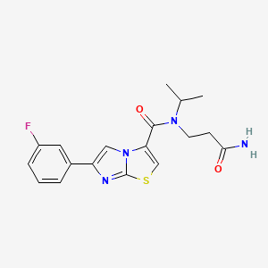molecular formula C18H19FN4O2S B5937145 N-(3-amino-3-oxopropyl)-6-(3-fluorophenyl)-N-isopropylimidazo[2,1-b][1,3]thiazole-3-carboxamide 