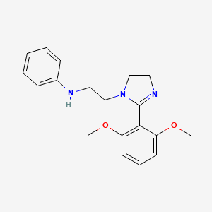 molecular formula C19H21N3O2 B5937313 N-{2-[2-(2,6-dimethoxyphenyl)-1H-imidazol-1-yl]ethyl}aniline 