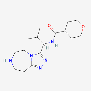 molecular formula C16H27N5O2 B5937319 N-[2-methyl-1-(6,7,8,9-tetrahydro-5H-[1,2,4]triazolo[4,3-d][1,4]diazepin-3-yl)propyl]tetrahydro-2H-pyran-4-carboxamide 