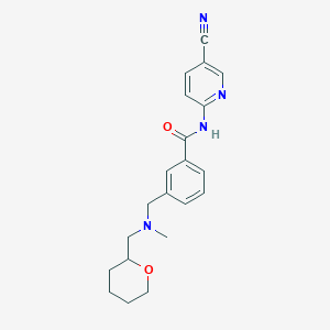 molecular formula C21H24N4O2 B5937357 N-(5-cyanopyridin-2-yl)-3-{[methyl(tetrahydro-2H-pyran-2-ylmethyl)amino]methyl}benzamide 