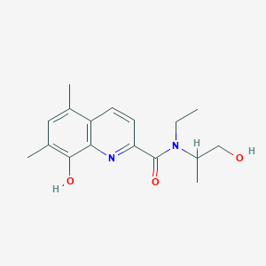 molecular formula C17H22N2O3 B5937387 N-ethyl-8-hydroxy-N-(2-hydroxy-1-methylethyl)-5,7-dimethylquinoline-2-carboxamide 