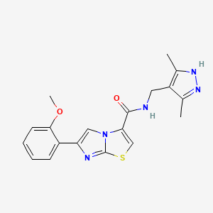 molecular formula C19H19N5O2S B5937427 N-[(3,5-dimethyl-1H-pyrazol-4-yl)methyl]-6-(2-methoxyphenyl)imidazo[2,1-b][1,3]thiazole-3-carboxamide 