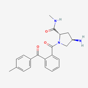 molecular formula C21H23N3O3 B5937448 (4R)-4-amino-N-methyl-1-[2-(4-methylbenzoyl)benzoyl]-L-prolinamide 