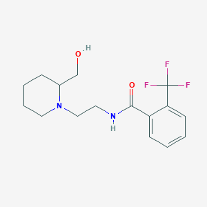 molecular formula C16H21F3N2O2 B5937454 N-{2-[2-(hydroxymethyl)piperidin-1-yl]ethyl}-2-(trifluoromethyl)benzamide 