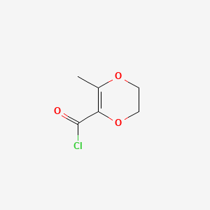 molecular formula C6H7ClO3 B593758 3-Methyl-5,6-dihydro-1,4-dioxine-2-carbonyl chloride CAS No. 139035-98-6
