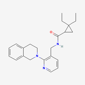 molecular formula C23H29N3O B5937652 N-{[2-(3,4-dihydroisoquinolin-2(1H)-yl)pyridin-3-yl]methyl}-2,2-diethylcyclopropanecarboxamide 