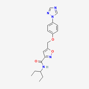 molecular formula C18H21N5O3 B5937685 N-(1-ethylpropyl)-5-{[4-(1H-1,2,4-triazol-1-yl)phenoxy]methyl}isoxazole-3-carboxamide 