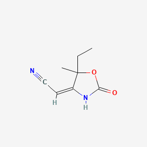molecular formula C8H10N2O2 B593769 (2E)-(5-Ethyl-5-methyl-2-oxo-1,3-oxazolidin-4-ylidene)acetonitrile CAS No. 139097-20-4