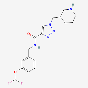 molecular formula C17H21F2N5O2 B5937701 N-[3-(difluoromethoxy)benzyl]-1-(piperidin-3-ylmethyl)-1H-1,2,3-triazole-4-carboxamide 