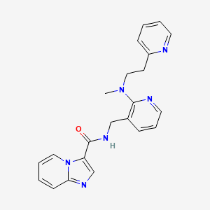 molecular formula C22H22N6O B5937754 N-({2-[methyl(2-pyridin-2-ylethyl)amino]pyridin-3-yl}methyl)imidazo[1,2-a]pyridine-3-carboxamide 