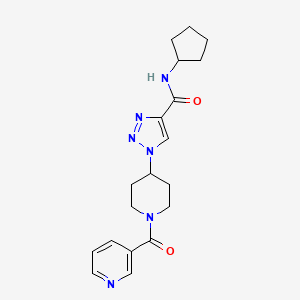 molecular formula C19H24N6O2 B5937763 N-cyclopentyl-1-[1-(pyridin-3-ylcarbonyl)piperidin-4-yl]-1H-1,2,3-triazole-4-carboxamide 