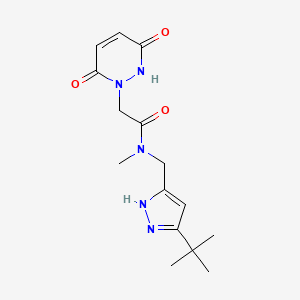 molecular formula C15H21N5O3 B5937769 N-[(3-tert-butyl-1H-pyrazol-5-yl)methyl]-2-(3,6-dioxo-3,6-dihydropyridazin-1(2H)-yl)-N-methylacetamide 