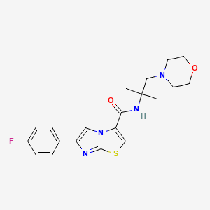 molecular formula C20H23FN4O2S B5937912 N-(1,1-dimethyl-2-morpholin-4-ylethyl)-6-(4-fluorophenyl)imidazo[2,1-b][1,3]thiazole-3-carboxamide 