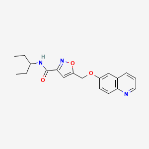 molecular formula C19H21N3O3 B5938021 N-(1-ethylpropyl)-5-[(quinolin-6-yloxy)methyl]isoxazole-3-carboxamide 