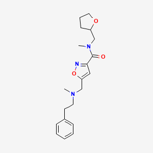 molecular formula C20H27N3O3 B5938026 N-methyl-5-{[methyl(2-phenylethyl)amino]methyl}-N-(tetrahydrofuran-2-ylmethyl)isoxazole-3-carboxamide 