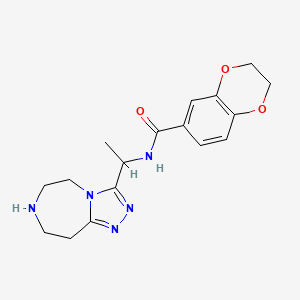 molecular formula C17H21N5O3 B5938057 N-[1-(6,7,8,9-tetrahydro-5H-[1,2,4]triazolo[4,3-d][1,4]diazepin-3-yl)ethyl]-2,3-dihydro-1,4-benzodioxine-6-carboxamide 