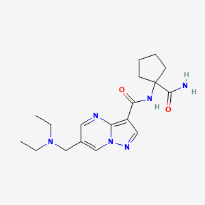 molecular formula C18H26N6O2 B5938098 N-[1-(aminocarbonyl)cyclopentyl]-6-[(diethylamino)methyl]pyrazolo[1,5-a]pyrimidine-3-carboxamide 