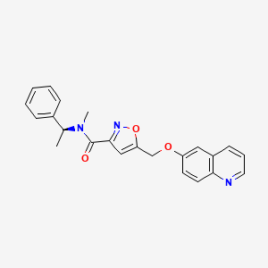 molecular formula C23H21N3O3 B5938209 N-methyl-N-[(1S)-1-phenylethyl]-5-[(quinolin-6-yloxy)methyl]isoxazole-3-carboxamide 