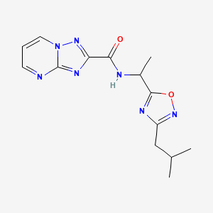molecular formula C14H17N7O2 B5938262 N-[1-(3-isobutyl-1,2,4-oxadiazol-5-yl)ethyl][1,2,4]triazolo[1,5-a]pyrimidine-2-carboxamide 