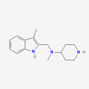 molecular formula C16H23N3 B5938276 N-methyl-N-[(3-methyl-1H-indol-2-yl)methyl]-4-piperidinamine dihydrochloride 