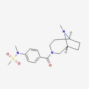 molecular formula C17H25N3O3S B5938385 N-methyl-N-[4-[(1R,6S)-9-methyl-3,9-diazabicyclo[4.2.1]nonane-3-carbonyl]phenyl]methanesulfonamide 