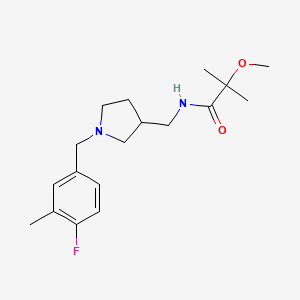 molecular formula C18H27FN2O2 B5938507 N-{[1-(4-fluoro-3-methylbenzyl)pyrrolidin-3-yl]methyl}-2-methoxy-2-methylpropanamide 
