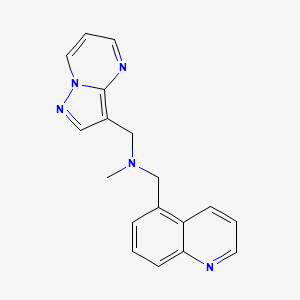 molecular formula C18H17N5 B5938548 N-methyl-1-pyrazolo[1,5-a]pyrimidin-3-yl-N-(quinolin-5-ylmethyl)methanamine 