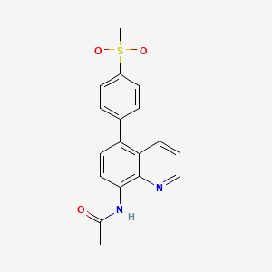 molecular formula C18H16N2O3S B5938593 N-{5-[4-(methylsulfonyl)phenyl]quinolin-8-yl}acetamide 