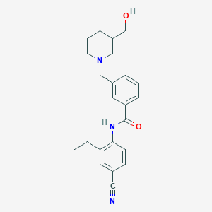 molecular formula C23H27N3O2 B5938624 N-(4-cyano-2-ethylphenyl)-3-{[3-(hydroxymethyl)piperidin-1-yl]methyl}benzamide 