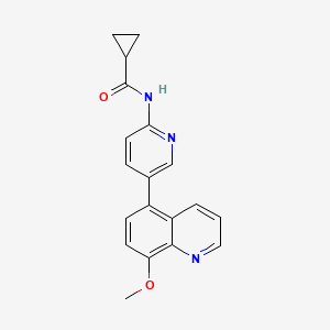 molecular formula C19H17N3O2 B5938639 N-[5-(8-methoxyquinolin-5-yl)pyridin-2-yl]cyclopropanecarboxamide 