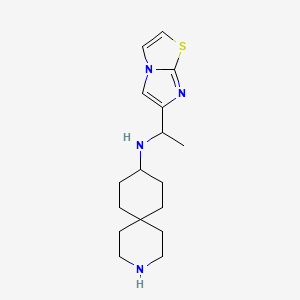 molecular formula C17H26N4S B5938668 N-(1-imidazo[2,1-b][1,3]thiazol-6-ylethyl)-3-azaspiro[5.5]undecan-9-amine hydrochloride 