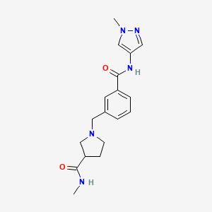 molecular formula C18H23N5O2 B5938707 N-methyl-1-(3-{[(1-methyl-1H-pyrazol-4-yl)amino]carbonyl}benzyl)pyrrolidine-3-carboxamide 