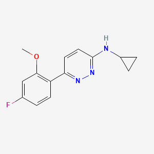 molecular formula C14H14FN3O B5938805 N-cyclopropyl-6-(4-fluoro-2-methoxyphenyl)pyridazin-3-amine 