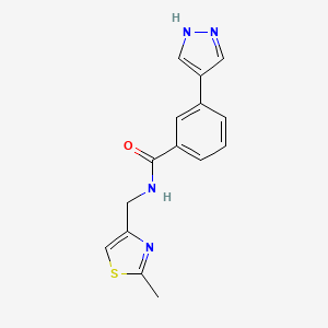 molecular formula C15H14N4OS B5938904 N-[(2-methyl-1,3-thiazol-4-yl)methyl]-3-(1H-pyrazol-4-yl)benzamide 