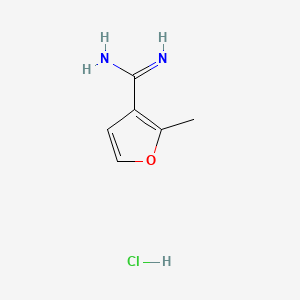 molecular formula C6H9ClN2O B593895 2-Methylfuran-3-carboximidamide hydrochloride CAS No. 127929-98-0