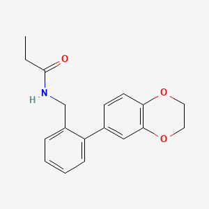 molecular formula C18H19NO3 B5938969 N-[2-(2,3-dihydro-1,4-benzodioxin-6-yl)benzyl]propanamide 