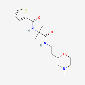 molecular formula C16H25N3O3S B5939002 N-(1,1-dimethyl-2-{[2-(4-methylmorpholin-2-yl)ethyl]amino}-2-oxoethyl)thiophene-2-carboxamide 