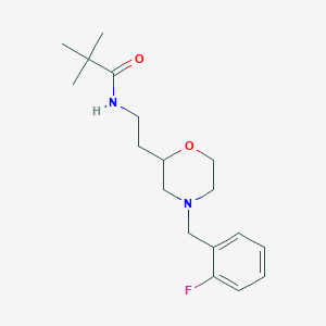 molecular formula C18H27FN2O2 B5939012 N-{2-[4-(2-fluorobenzyl)morpholin-2-yl]ethyl}-2,2-dimethylpropanamide 